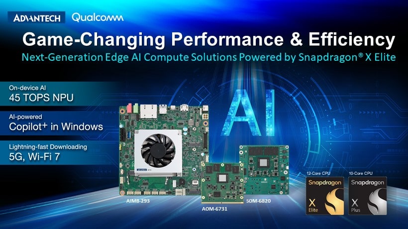 Advantech ra mắt giải pháp Edge AI thế hệ mới được hỗ trợ bởi Snapdragon X Elite